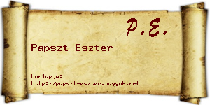 Papszt Eszter névjegykártya